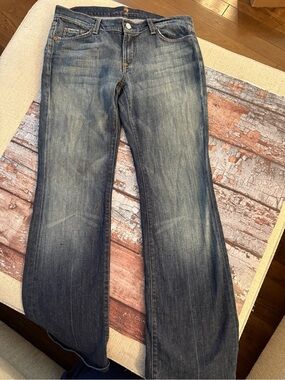 7 For All Mankind Women's Faded Blue Flare Bootcut Jeans Size 30